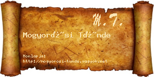 Mogyorósi Tünde névjegykártya