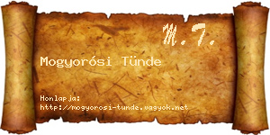 Mogyorósi Tünde névjegykártya